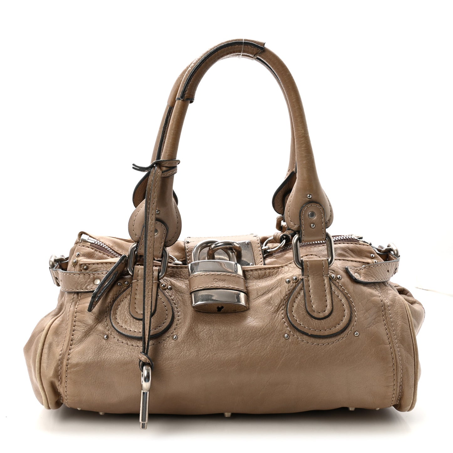 Calfskin Medium Paddington Satchel Beige