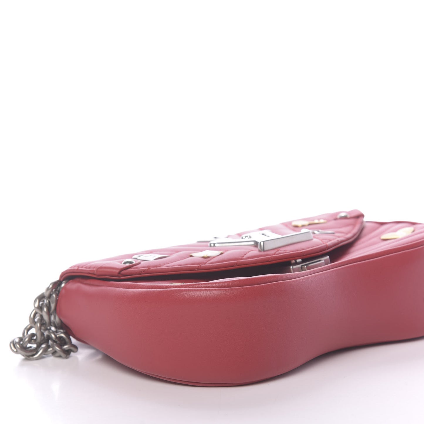 Calfskin Love Lock New Wave Chain MM Scarlet