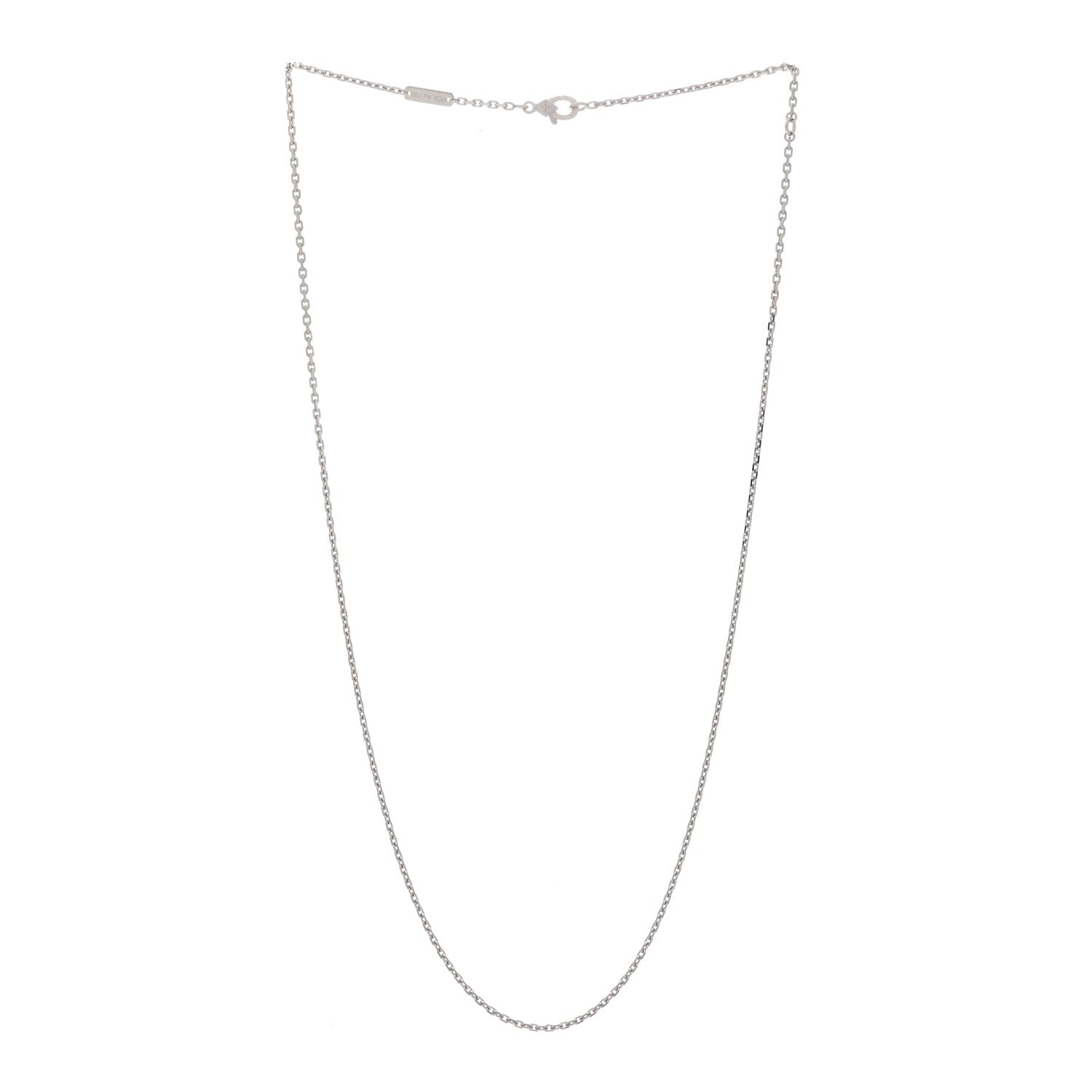 Van Cleef & Arpels 18K White Gold Trace Chain Necklace 50cm 3 of 7