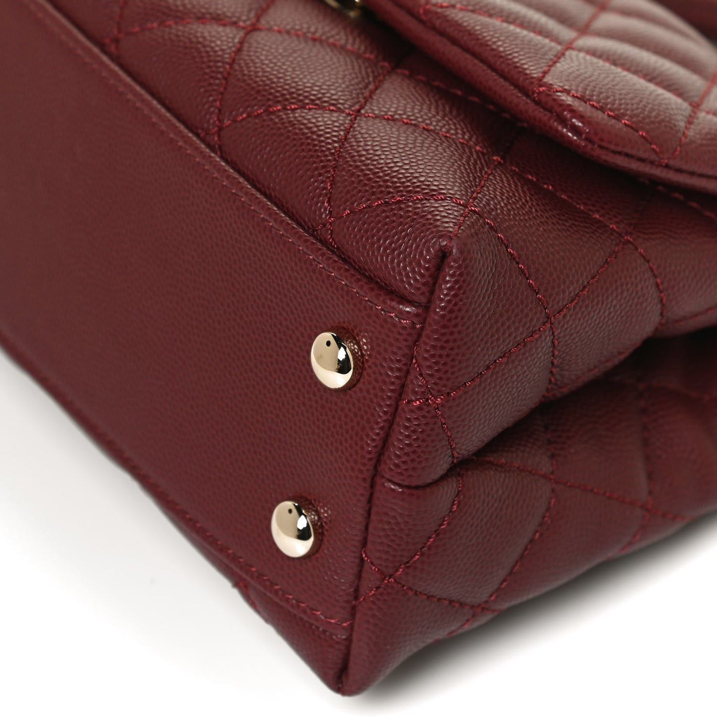 Caviar Quilted Extra Mini Coco Handle Flap Burgundy