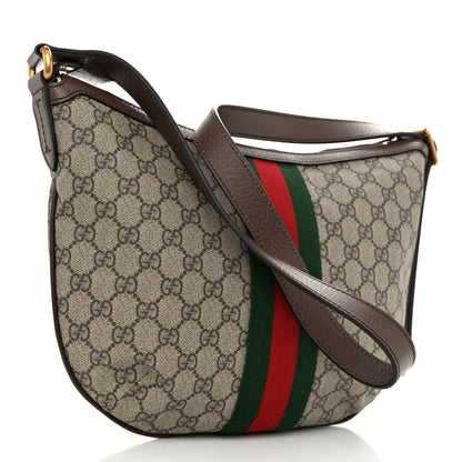 Gucci GG Supreme Monogram Web Small Ophidia Half Moon Hobo Brown 3 of 9