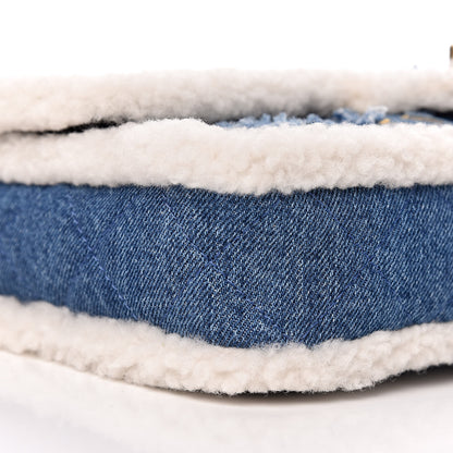 Chanel Denim Shearling Hieroglyph Flap Blue 8 of 10