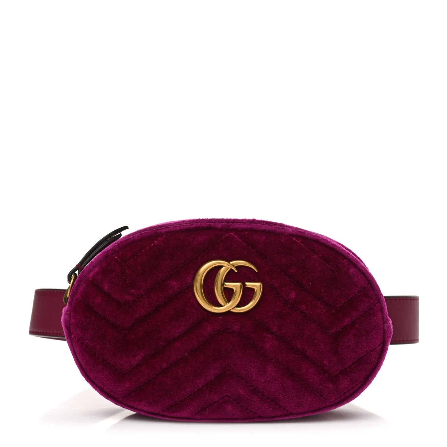 Gucci Velvet Matelasse GG Marmont Belt Bag 85 34 Fuchsia Violet Cyclamen 1 of 13
