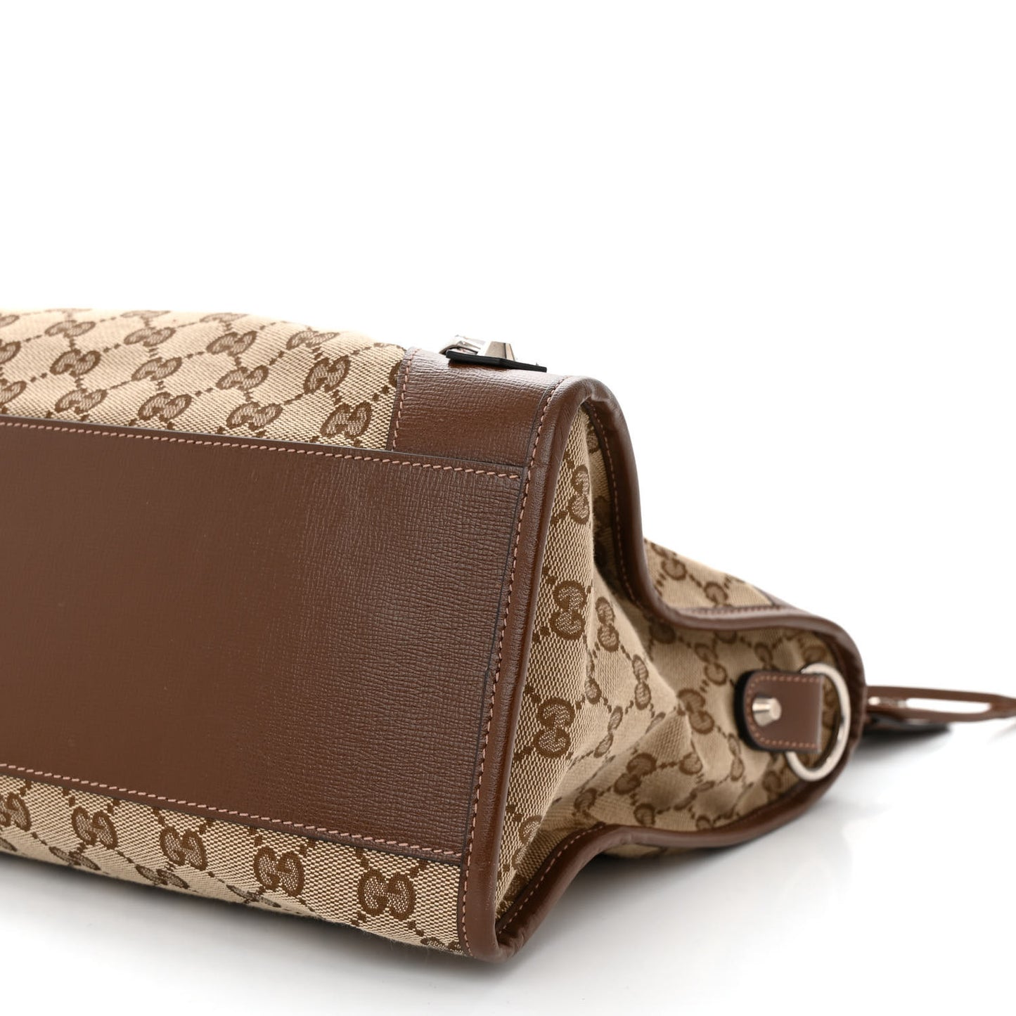 X GUCCI GG Monogram Azalea Calfskin Neo Classic Silver Hardware Medium City Beige Ebony Brown Sugar