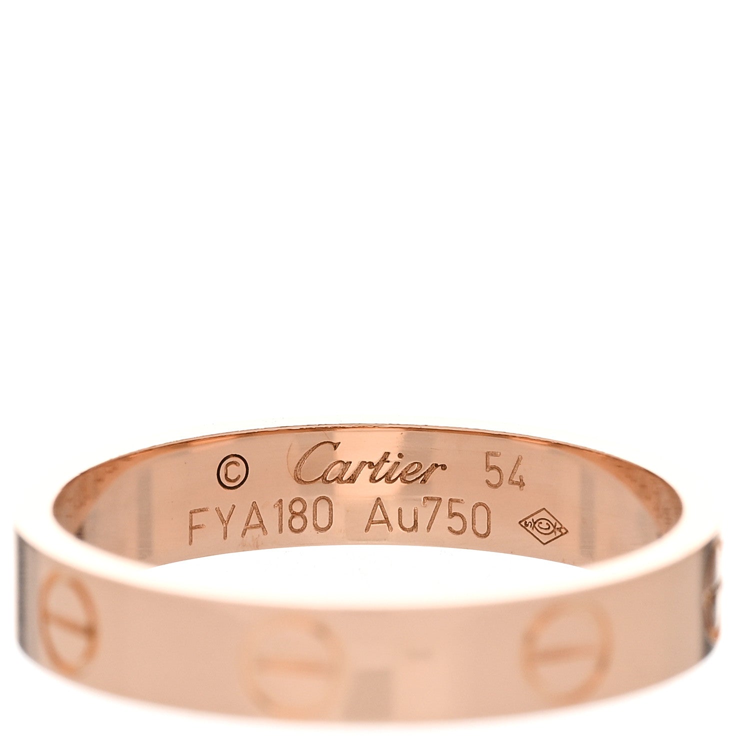 Cartier 18K Pink Gold 3.5mm LOVE Wedding Band Ring 54 6.75 4 of 5