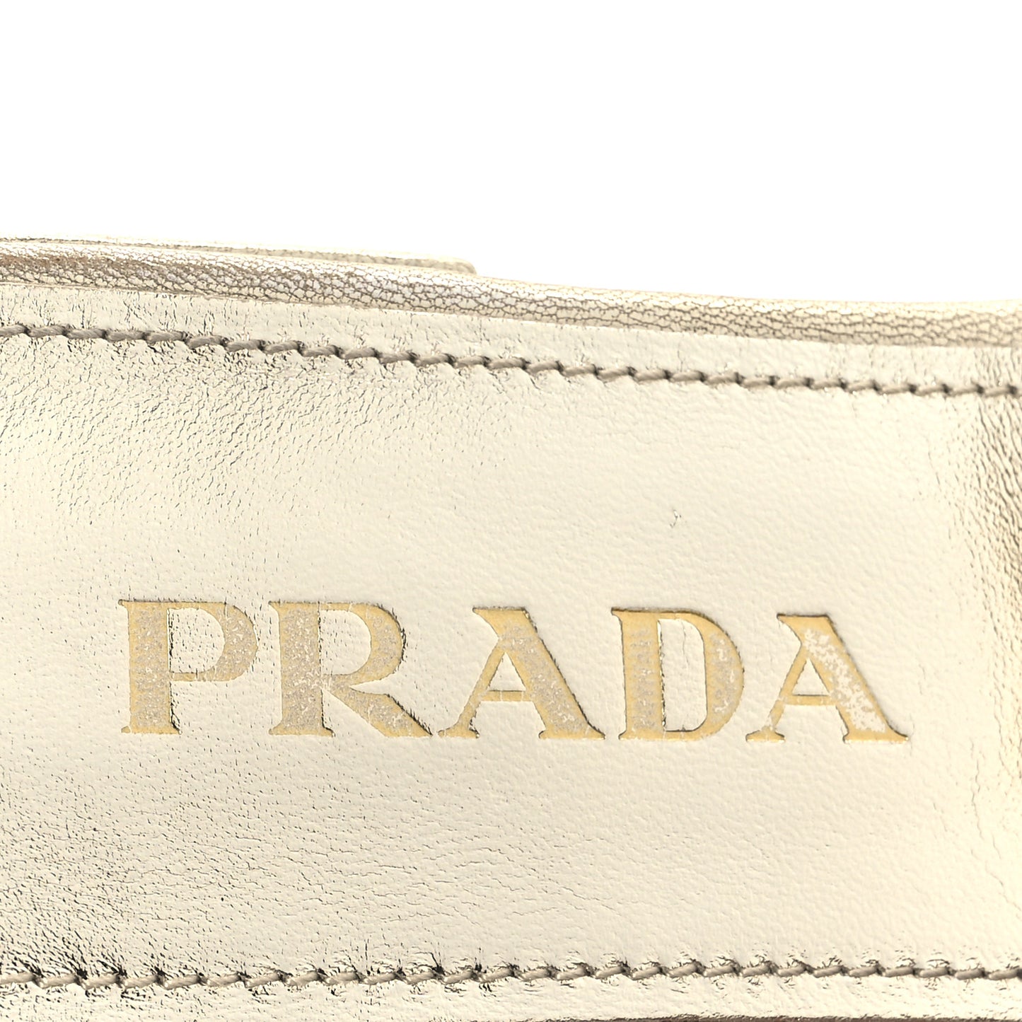 Metallic Nappa Logo Quilted 10mm Slide Sandals 36.5 Pirite