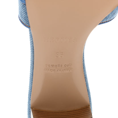 Hermes Denim Oasis Sandals 36 Bleu Clair 6 of 8