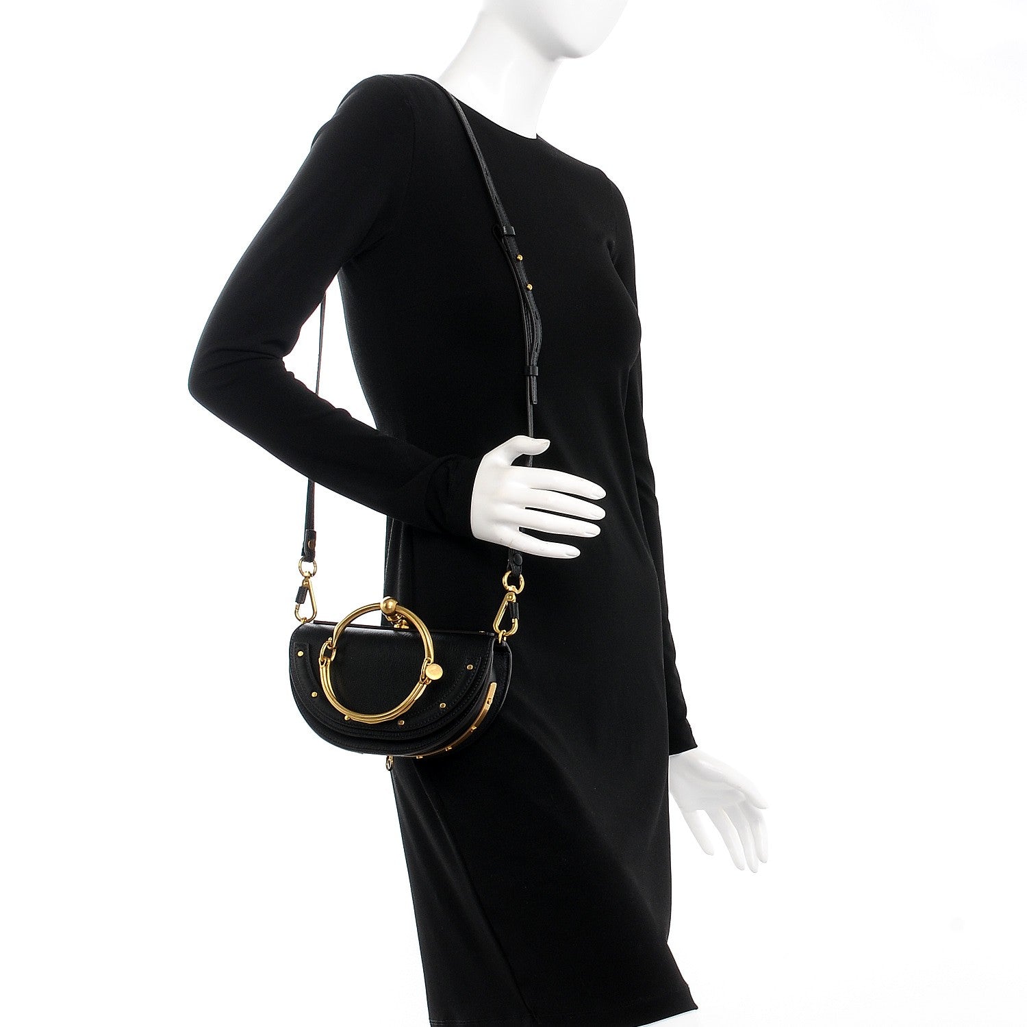Chloe Calfskin Small Nile Bracelet Minaudiere Bag Black 2 of 7