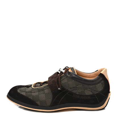 Louis Vuitton Suede Damier Mens Geant Chrono Sneaker 10 Brown 1 of 8