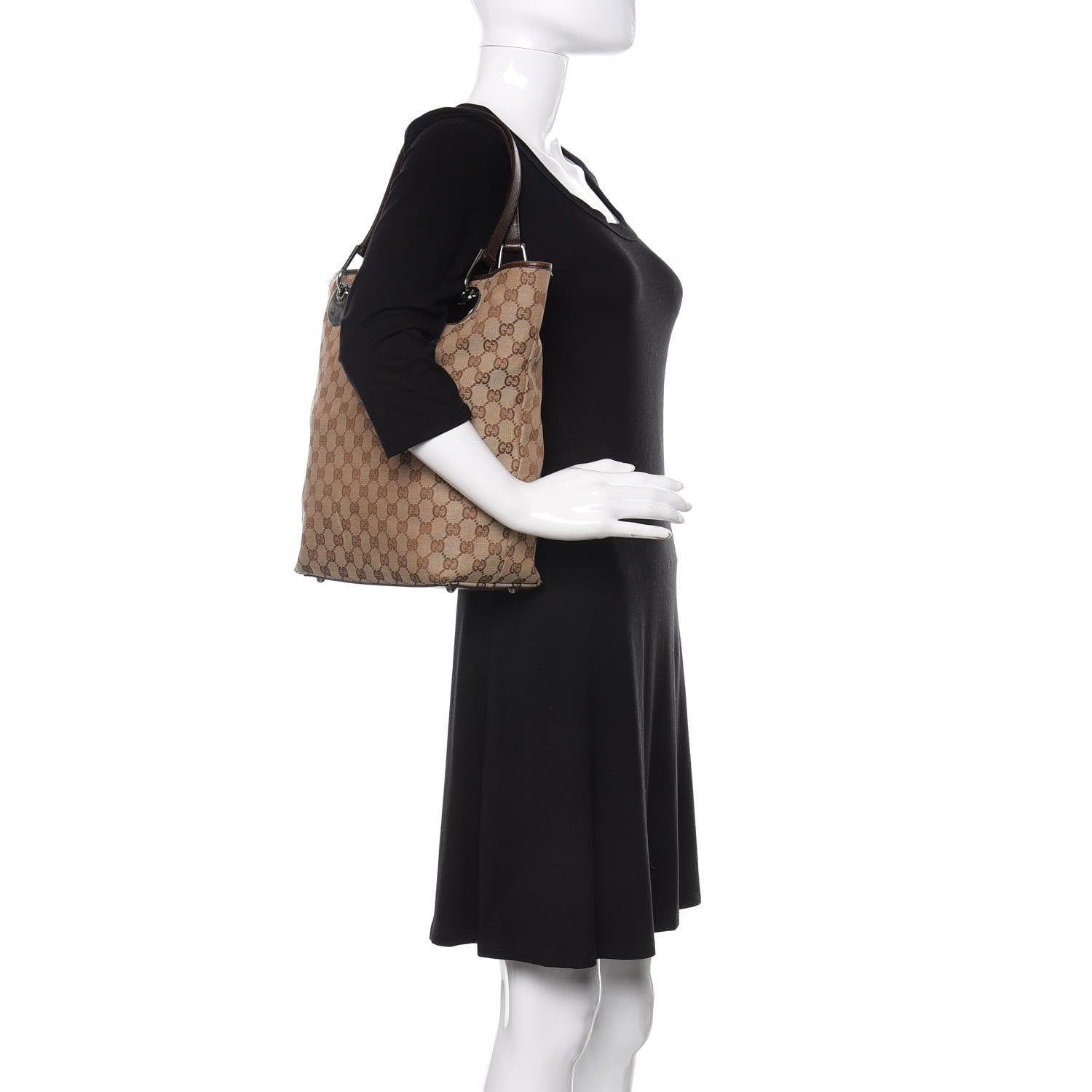 Gucci Monogram Large Eclipse Tote Brown 2 of 15