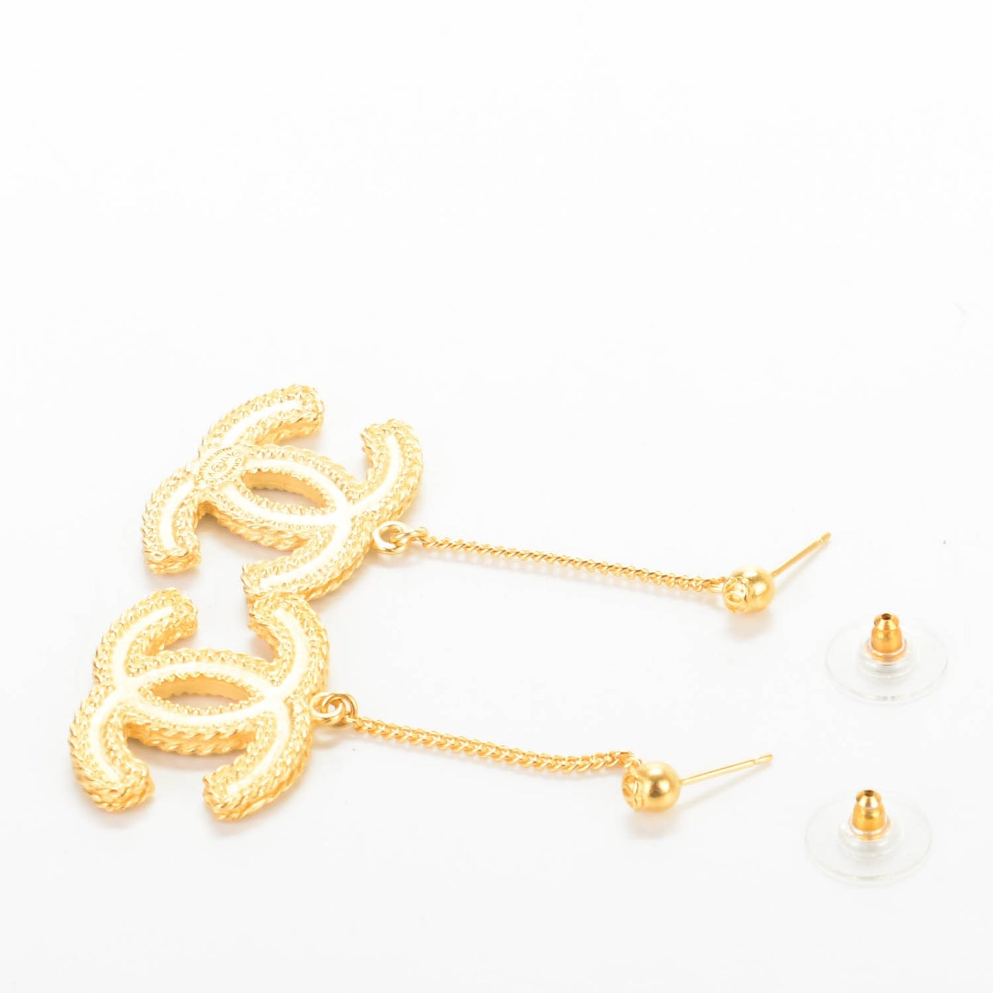 CC Drop Earrings Matte Gold