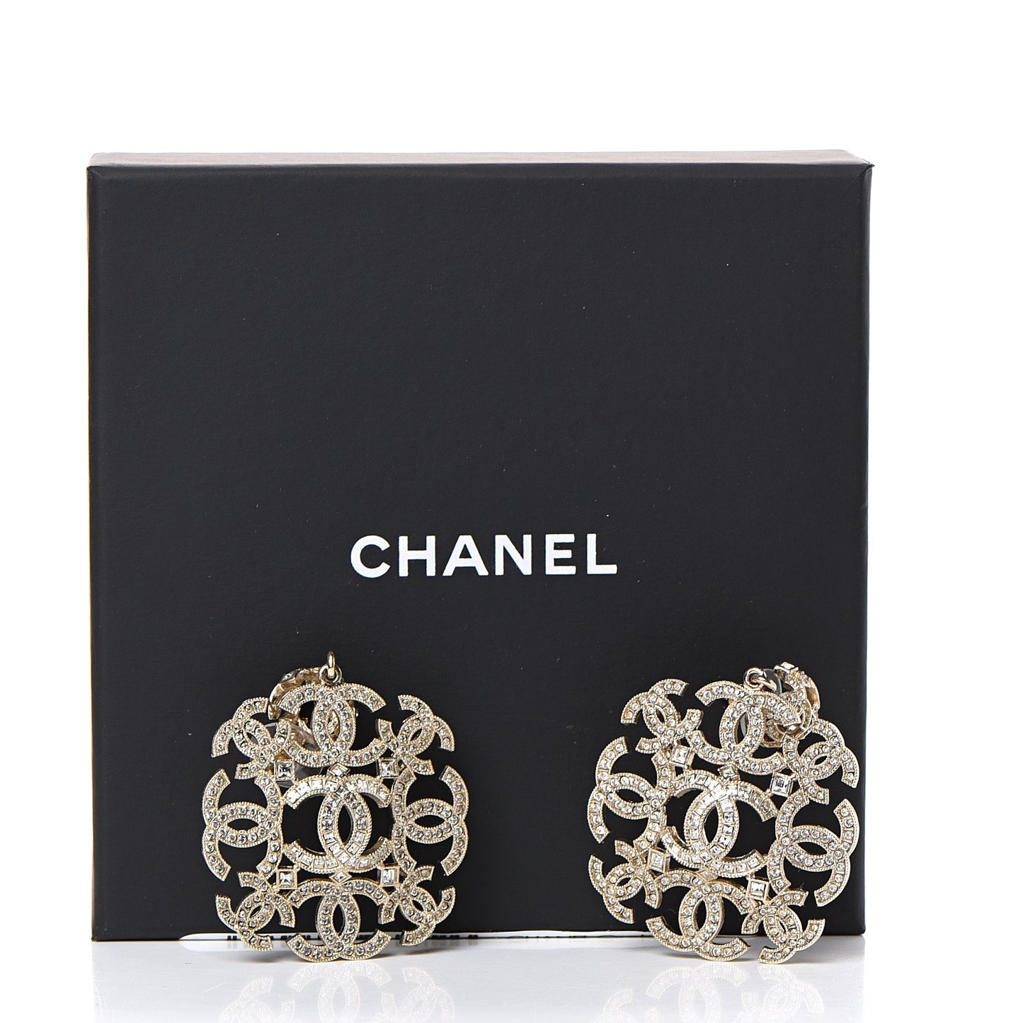 Crystal Strass CC Earrings Gold