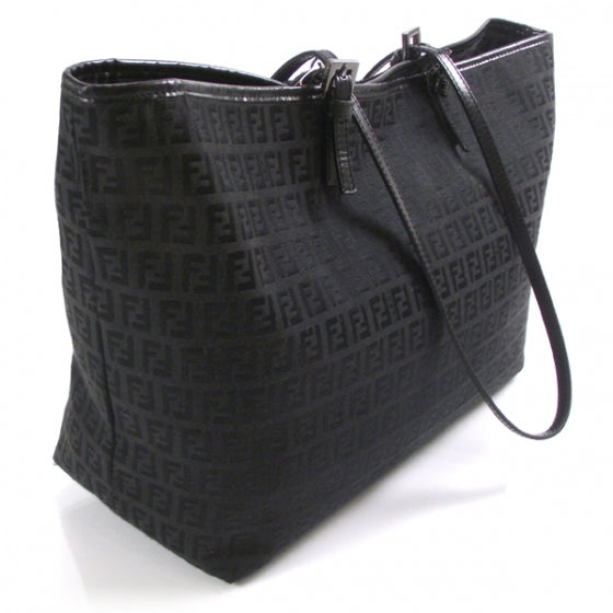 Fendi Canvas Zucchino Shopper Tote Black 3 of 13