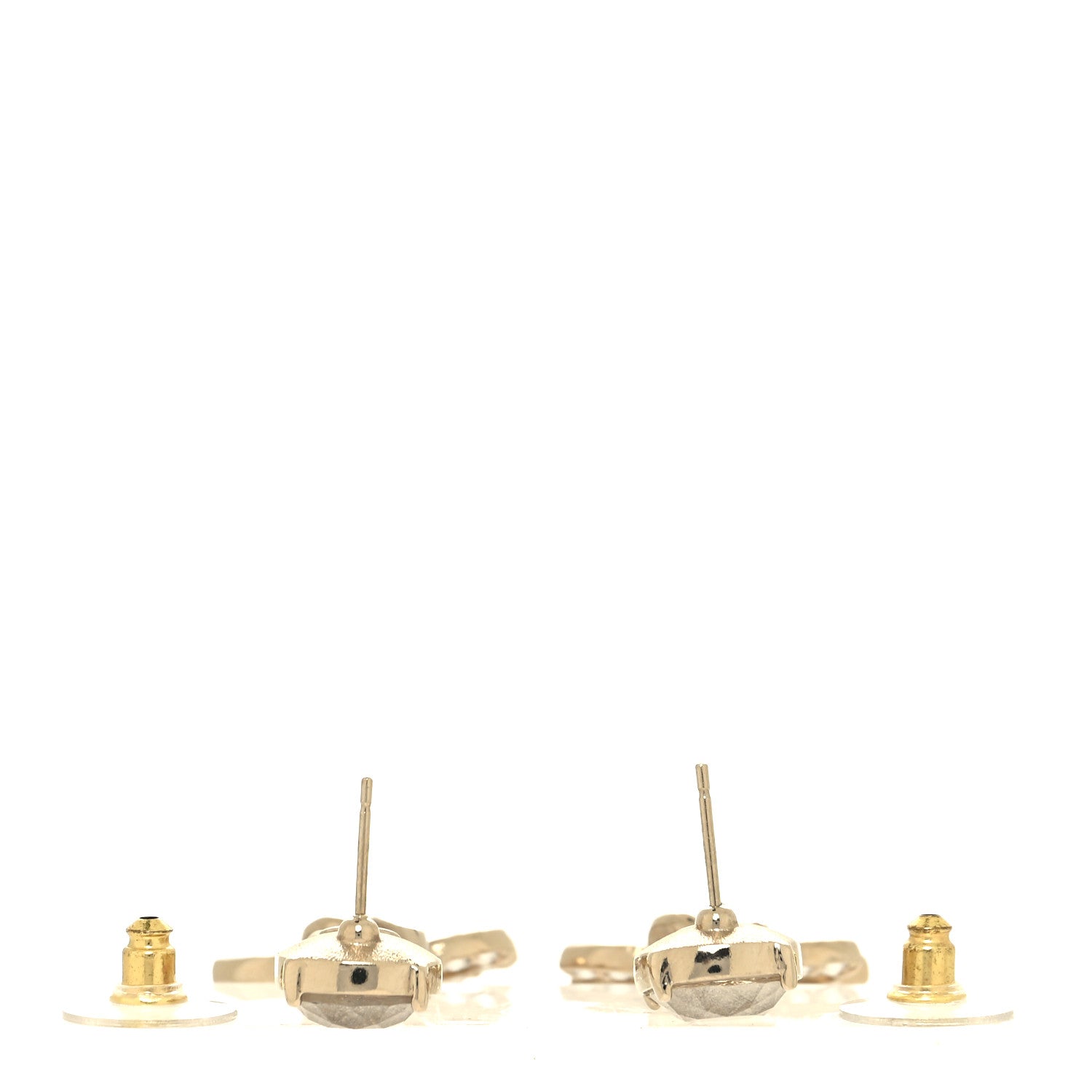 Chanel Glass Crystal CC Chain Drop Earrings Gold 3 of 4