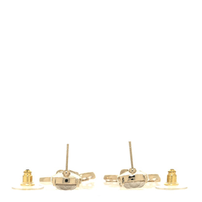 Chanel Glass Crystal CC Chain Drop Earrings Gold 3 of 4