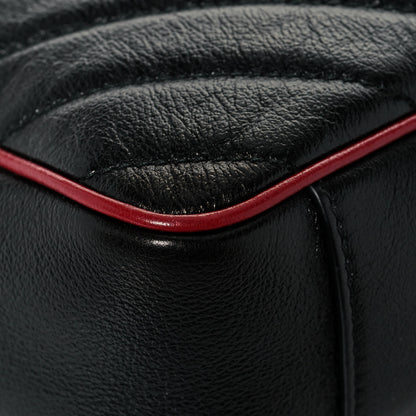 Gucci Vintage Effect Calfskin Matelasse Diagonal Small Torchon GG Marmont Shoulder Bag Black Romantic Cherry 11 of 15