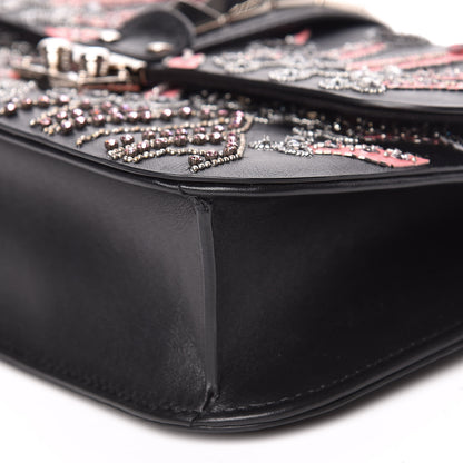 Valentino Garavani Vitello Crystal Loveblade Embellished Medium Glam Lock Rockstud Flap Black 7 of 12