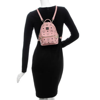 MCM Visetos Side Stud X-Mini Stark Backpack Pink 2 of 13