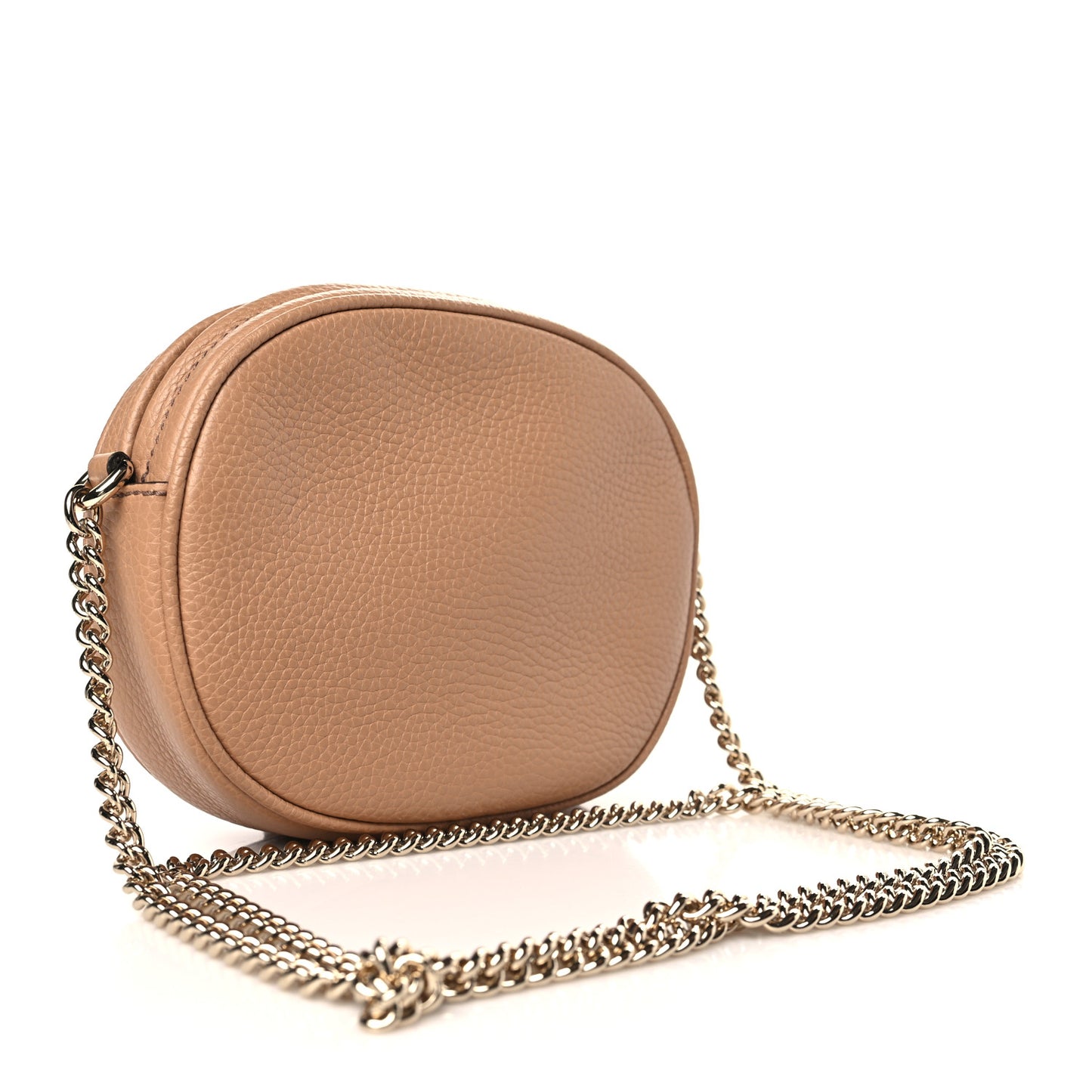 Pebbled Calfskin Mini Soho Chain Bag Camelia