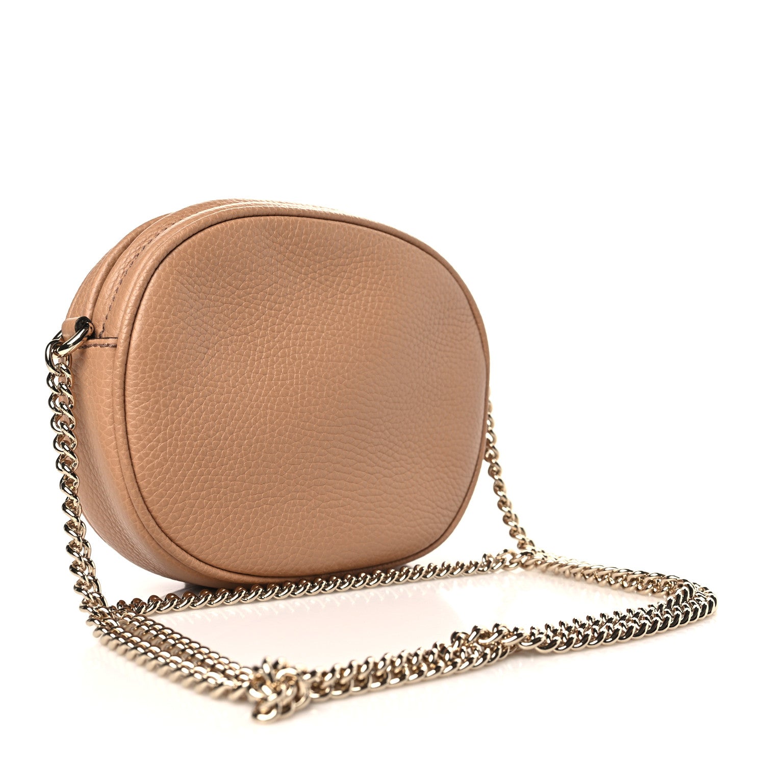 Gucci Pebbled Calfskin Mini Soho Chain Bag Camelia 3 of 9