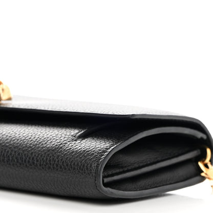 Alexander McQueen Pebbled Calfskin Skull Wallet on Chain Black 9 of 11