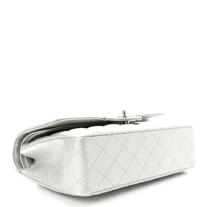 Chanel Glittered Metallic Caviar Quilted Medium Double Flap Silver 4 of 11