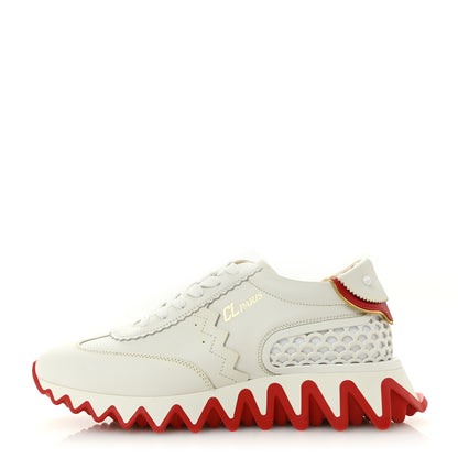 Christian Louboutin Calfskin Neoprene Womens Loubishark Sneakers 39 White 1 of 12
