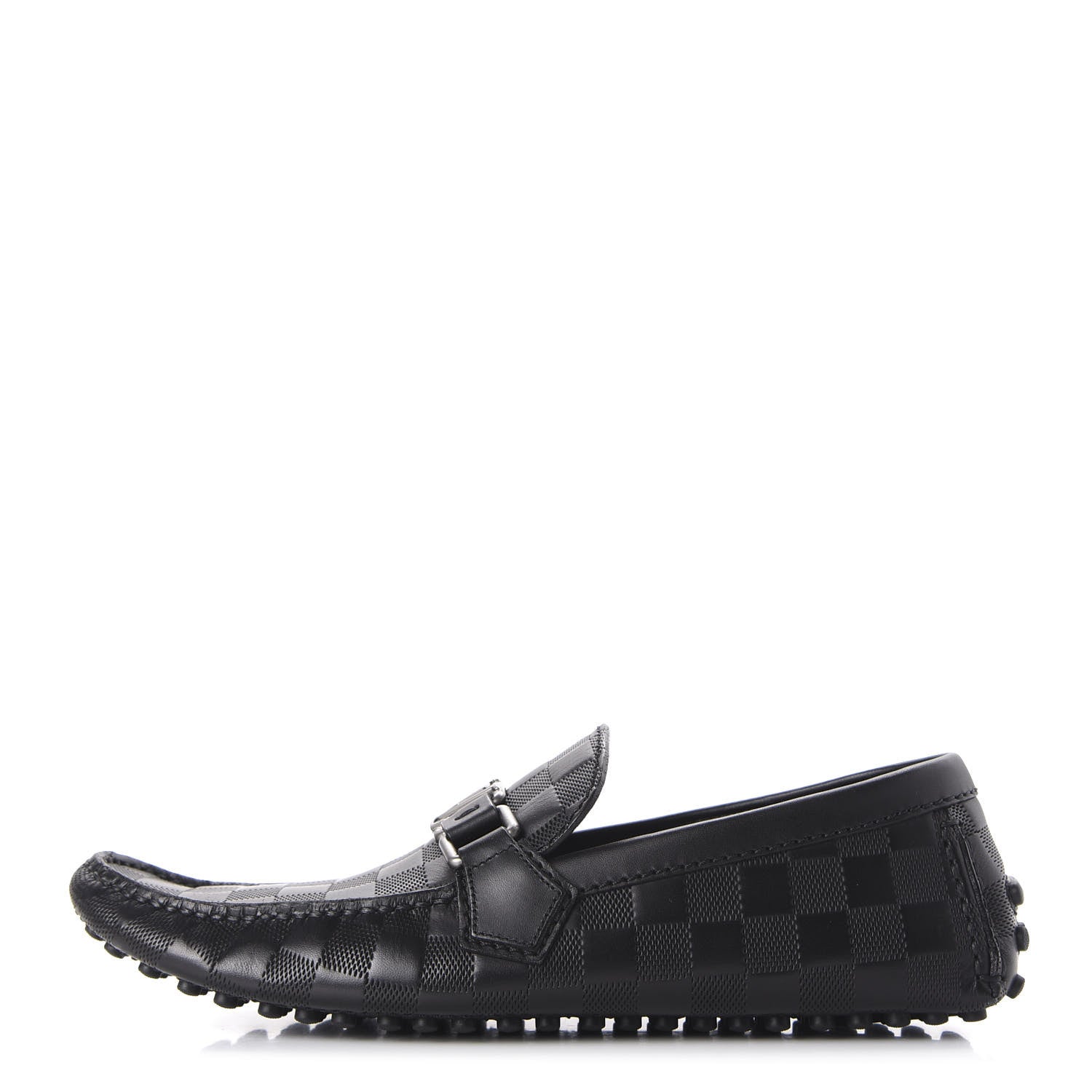 Louis Vuitton Damier Graphite Mens Hockenheim Moccasin Loafers 6 Onyx 1 of 9