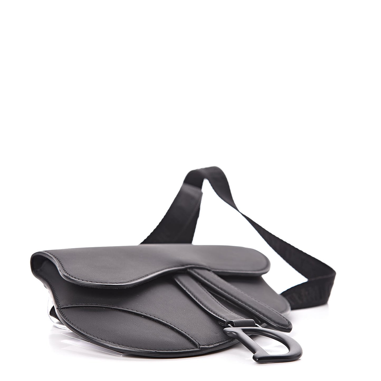 Ultra Matte Calfskin Saddle Belt Bag Black