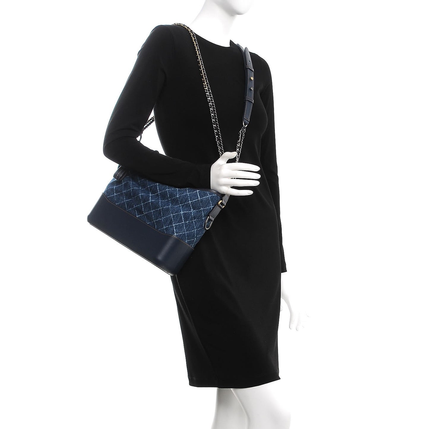 Denim Calfskin Medium Gabrielle Hobo Blue