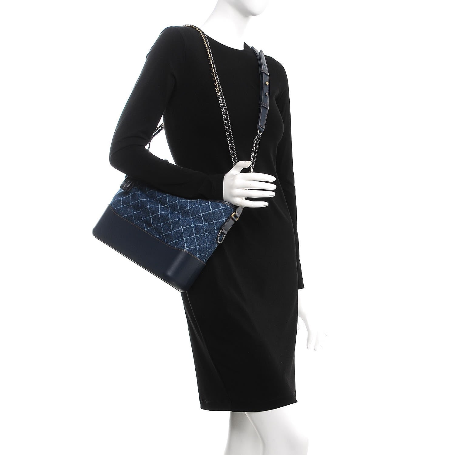 Chanel Denim Calfskin Medium Gabrielle Hobo Blue 4 of 10