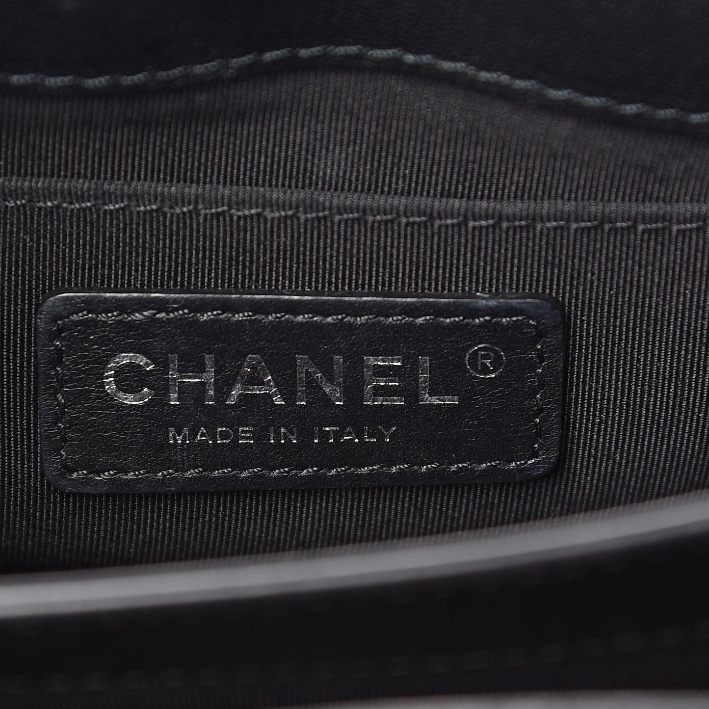 Grained Calfskin Quilted Small CC Box Flap Black