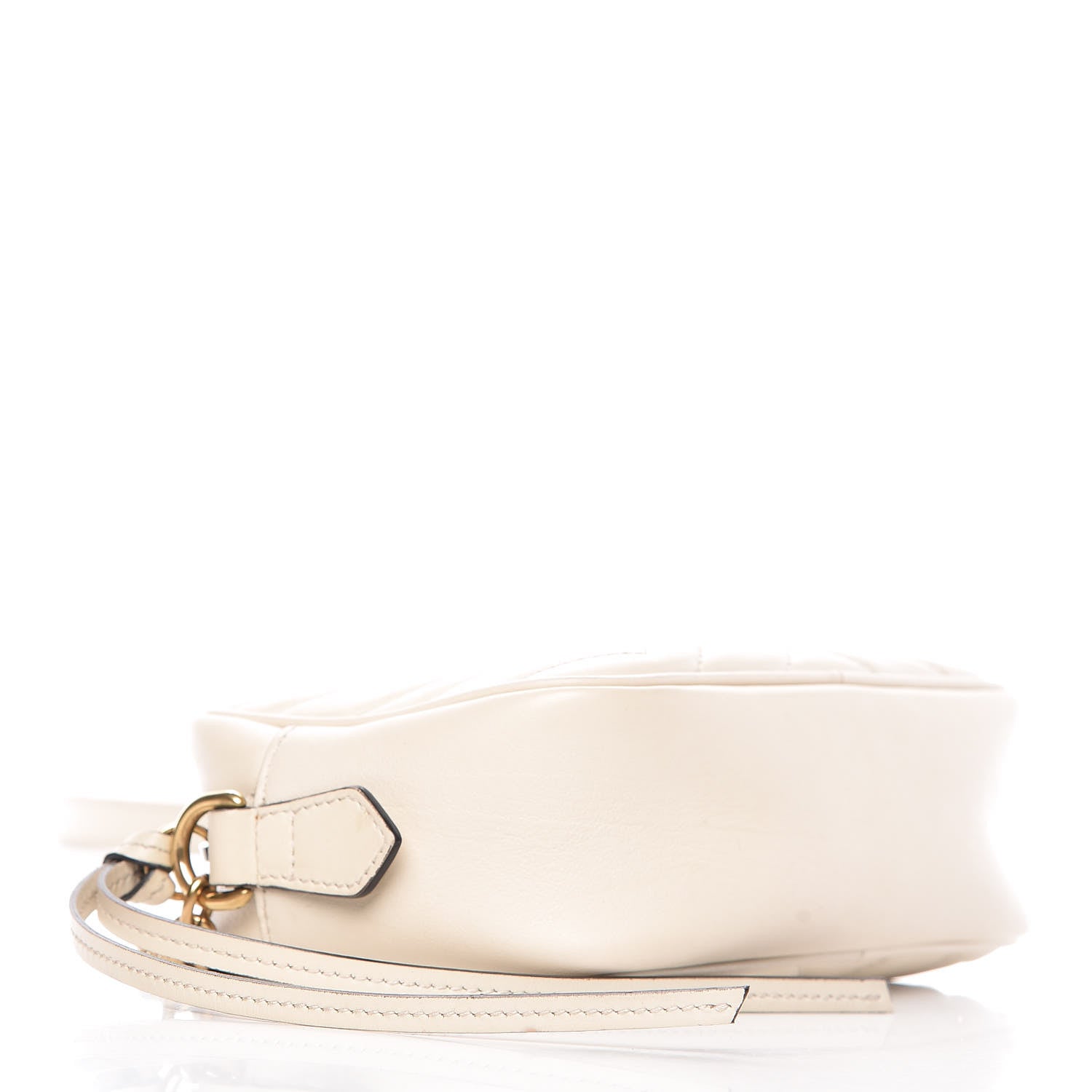 Gucci Calfskin Matelasse Mini GG Marmont Chain Shoulder Bag White 4 of 15