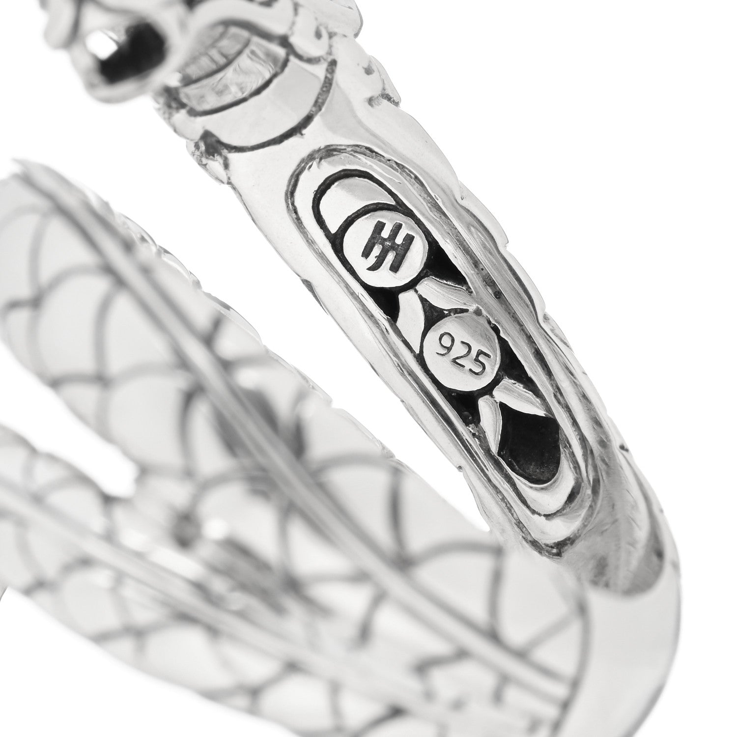 John Hardy Sterling Silver Blue Sapphire Naga Dragon Coil Ring 58 8.25 5 of 5