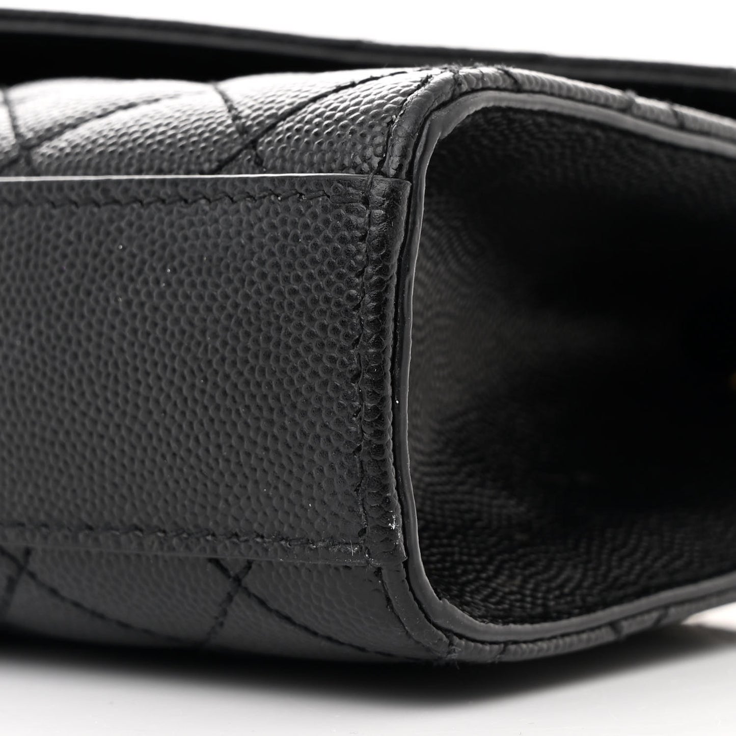 Grain De Poudre Textured Mixed Matelasse Triquilt Small Monogram Satchel Black