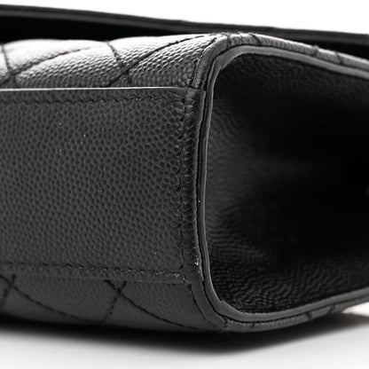 Saint Laurent Grain De Poudre Textured Mixed Matelasse Triquilt Small Monogram Satchel Black 10 of 11