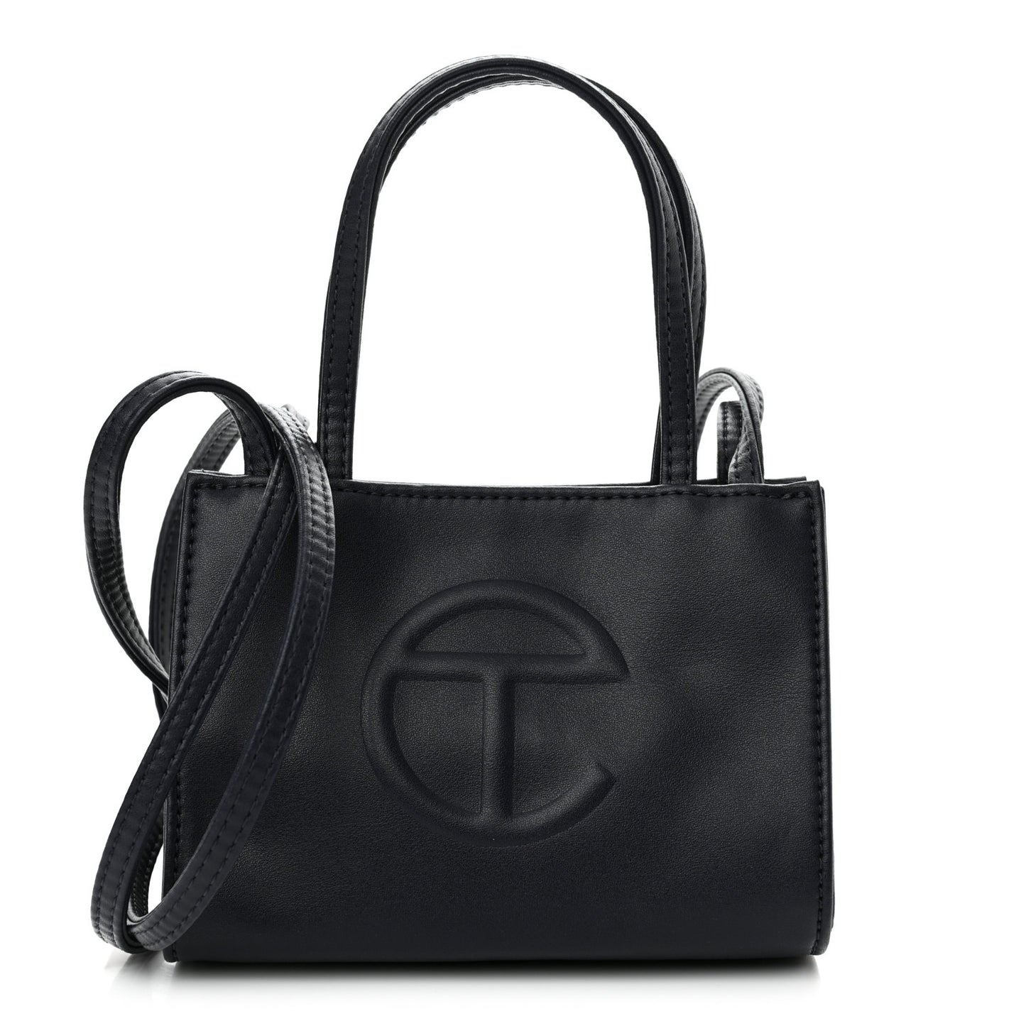 Vegan Leather Small Shopping Bag Navy