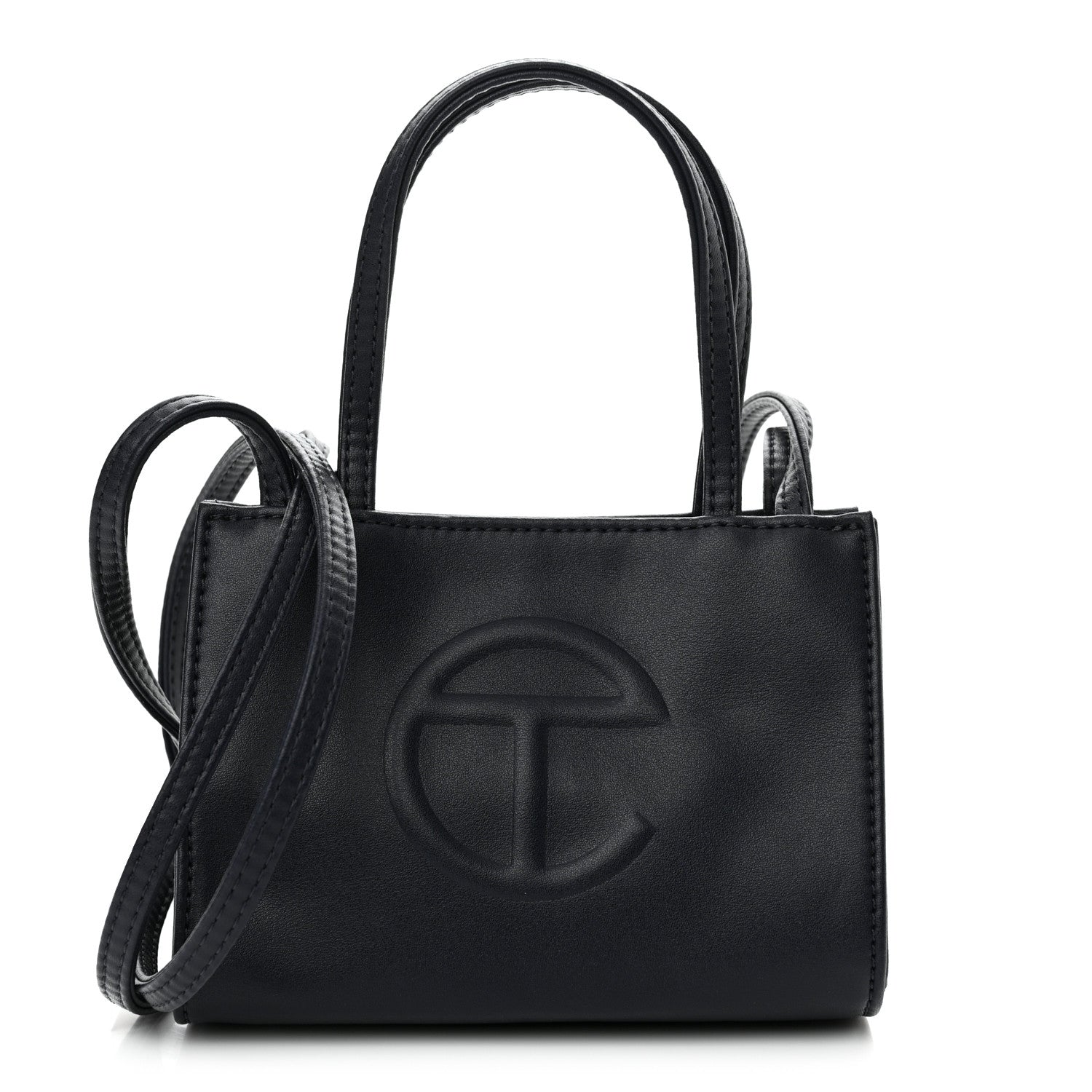 Telfar Vegan Leather Small Shopping Bag Navy 1 of 10