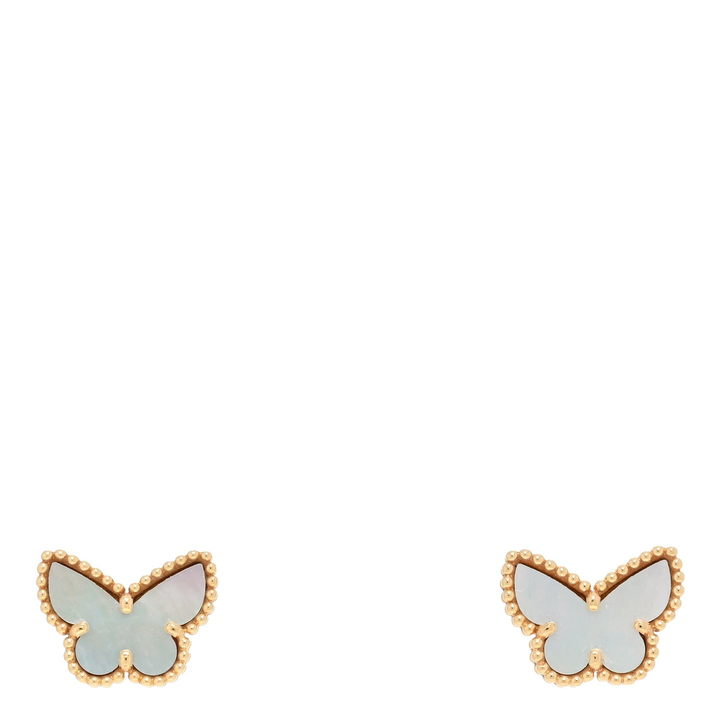 18K Yellow Gold Mother of Pearl Sweet Alhambra Butterfly Earrings