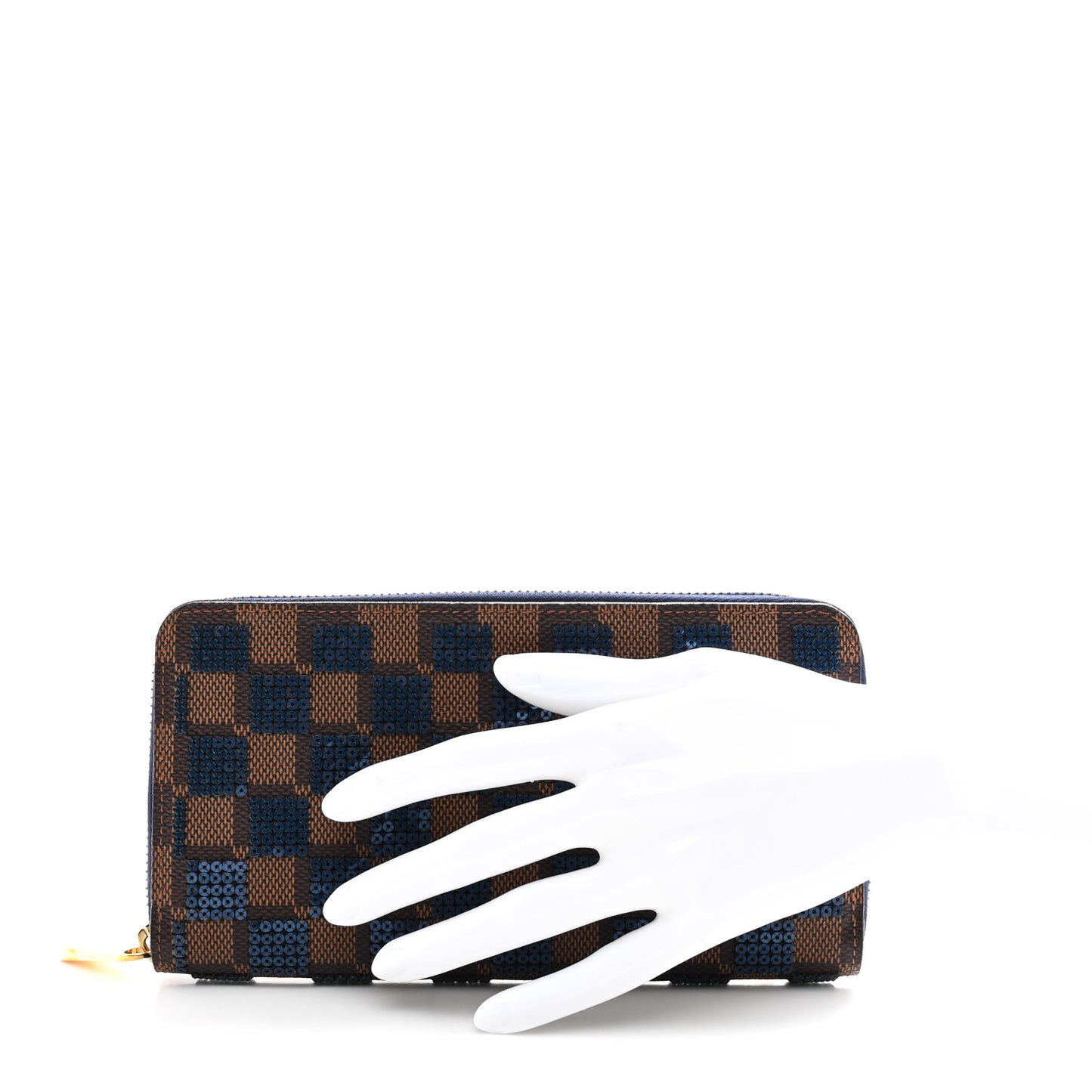 Damier Paillettes Zippy Wallet Blue