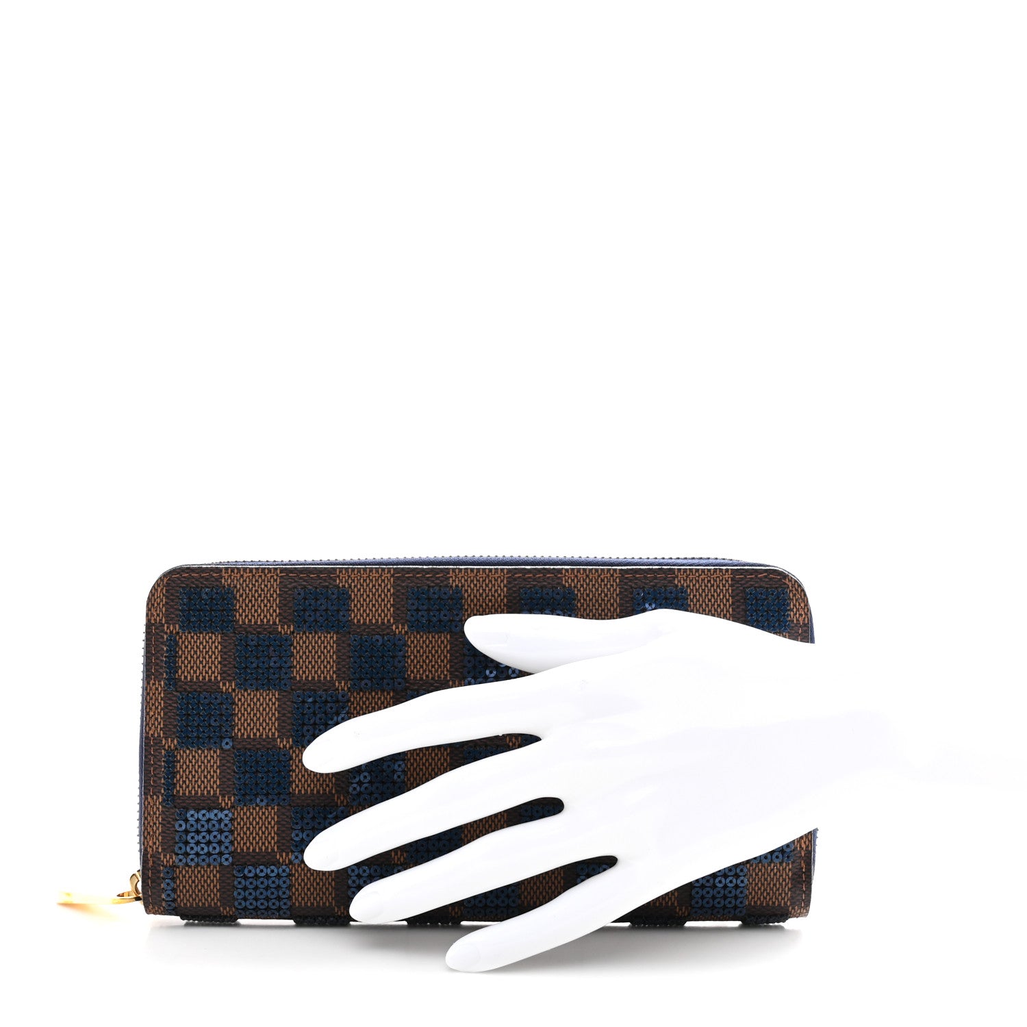 Louis Vuitton Damier Paillettes Zippy Wallet Blue 2 of 9