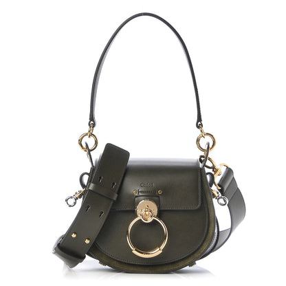 Chloe Calfskin Suede Small Tess Bag Deep Forest 1 of 8