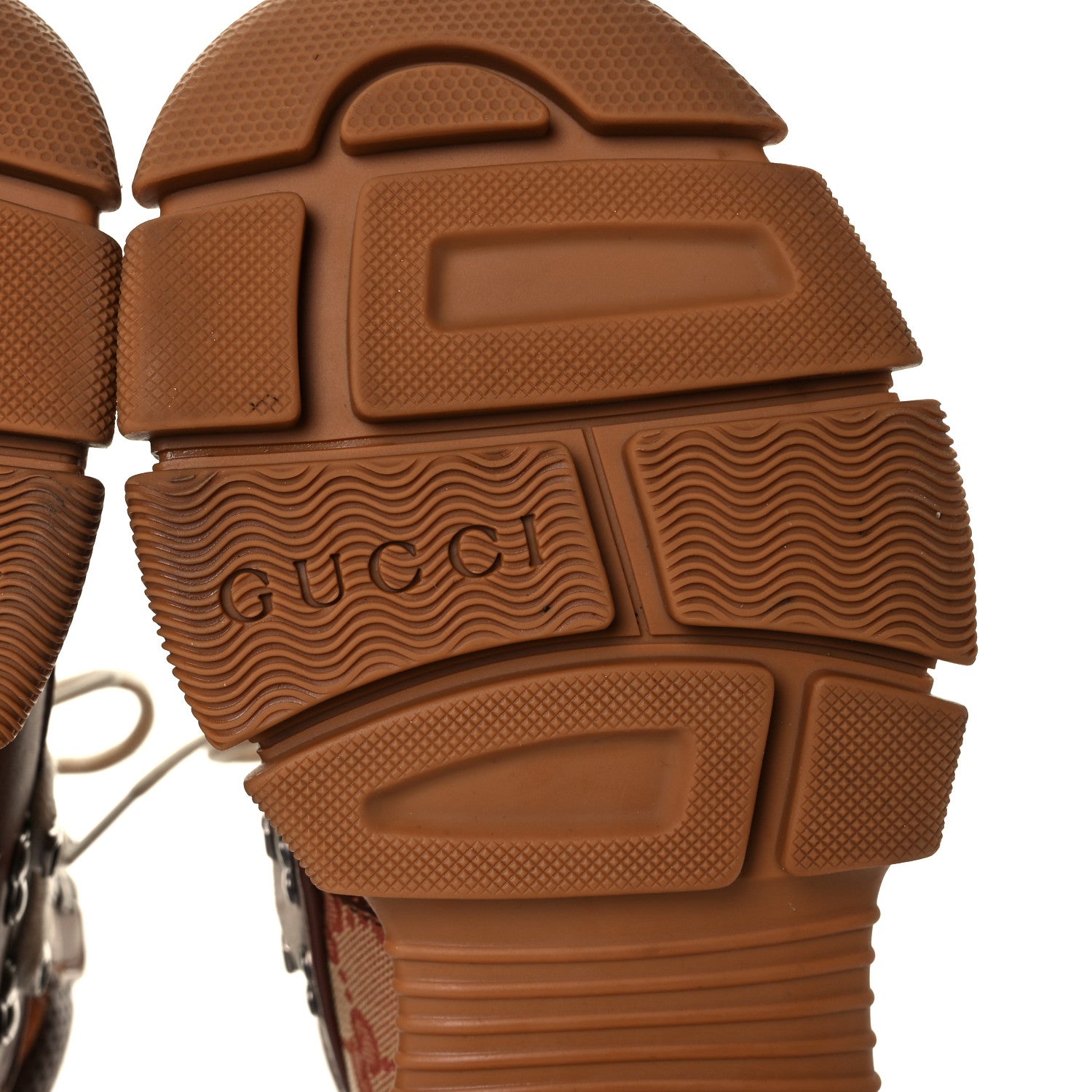 Gucci X SEGA Suede Calfskin GG Monogram Womens Flashtrek High-Top Sneakers 37.5 New Cuir Beige Ruggine 6 of 8