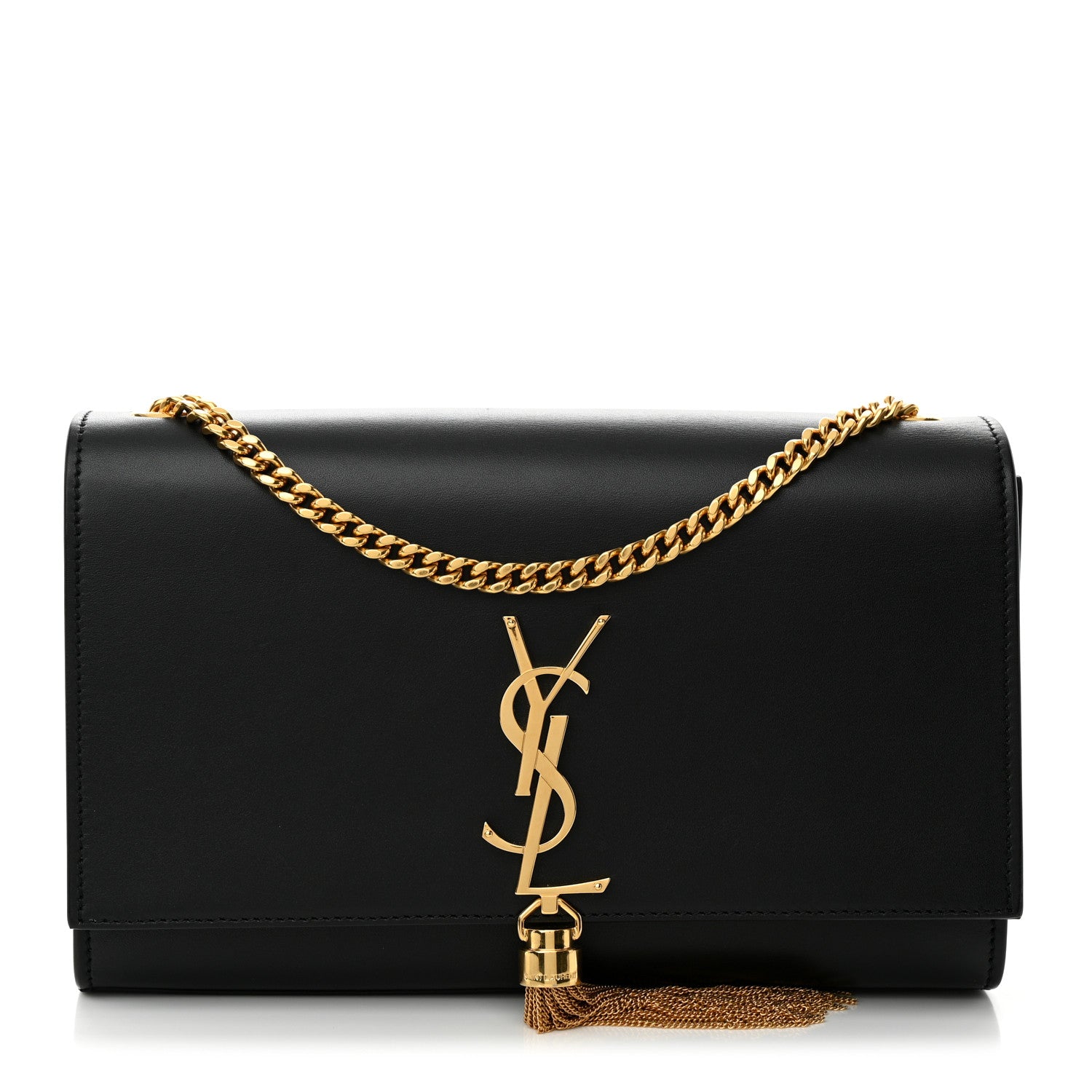 Saint Laurent Smooth Calfskin Medium Classic Monogram Kate Tassel Satchel Black 2 of 9