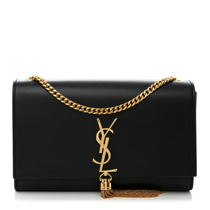 Saint Laurent Smooth Calfskin Medium Classic Monogram Kate Tassel Satchel Black 2 of 9