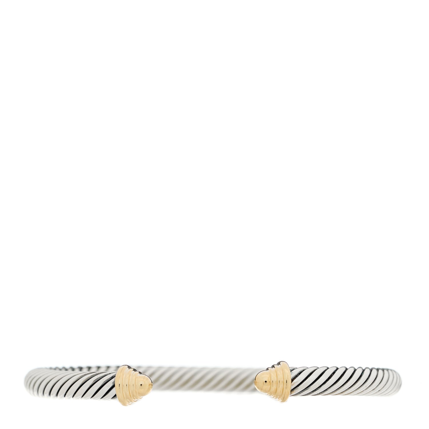 David Yurman Sterling Silver 14K Yellow Gold 5mm Cable Classics Bracelet 1 of 4