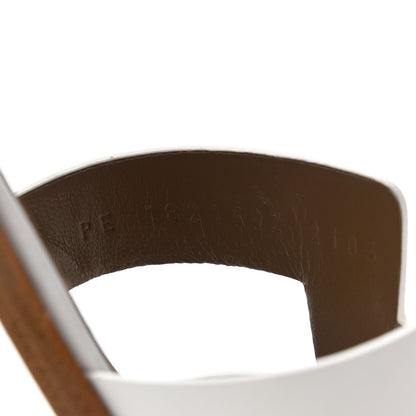 Hermes Calfskin Santorini Sandals 37.5 White 8 of 9