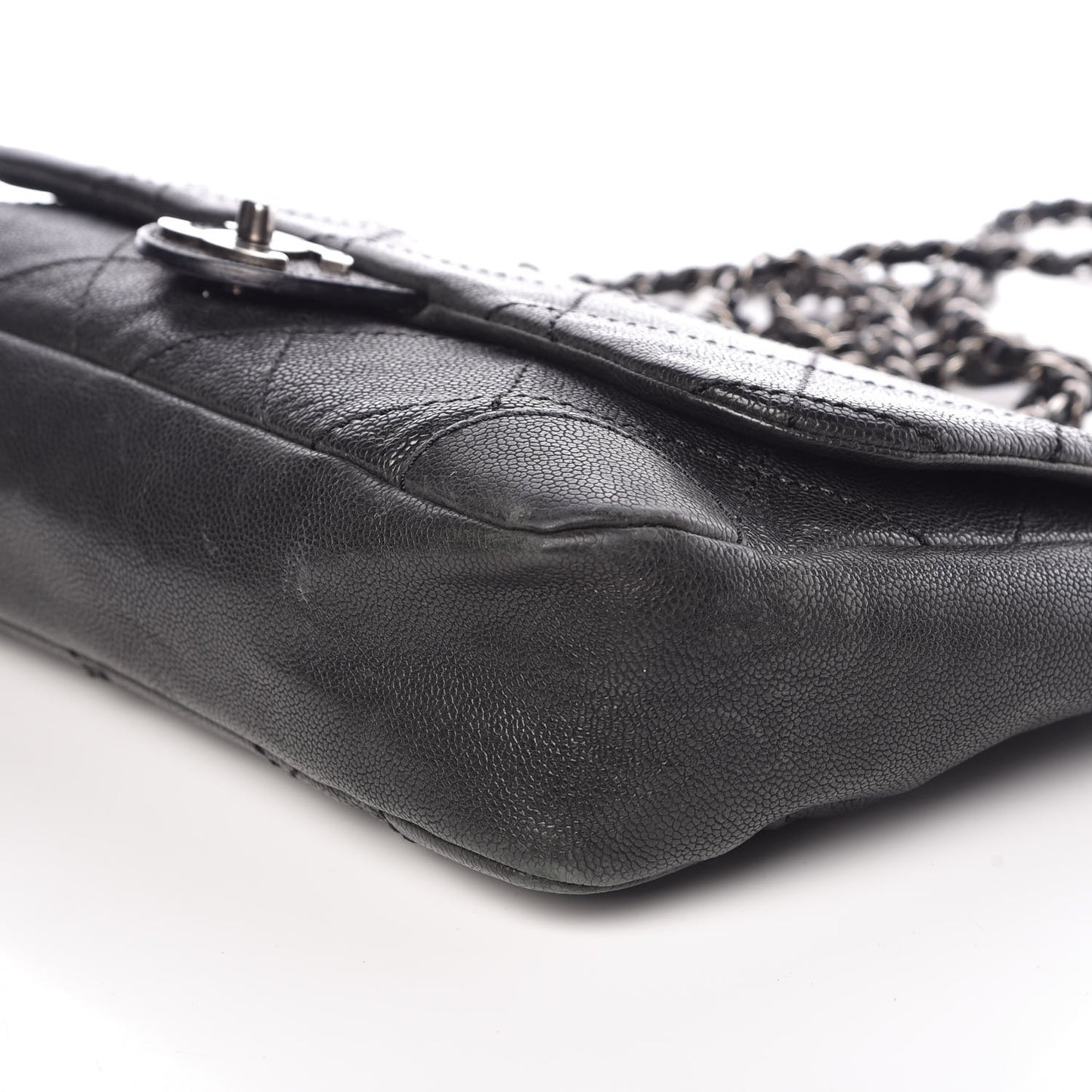 Caviar Quilted CC Single Flap Black