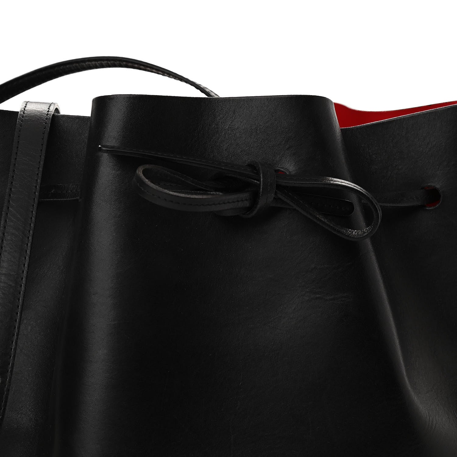 Mansur Gavriel Vegetable Tanned Calfskin Bucket Bag Black Flamma 8 of 13