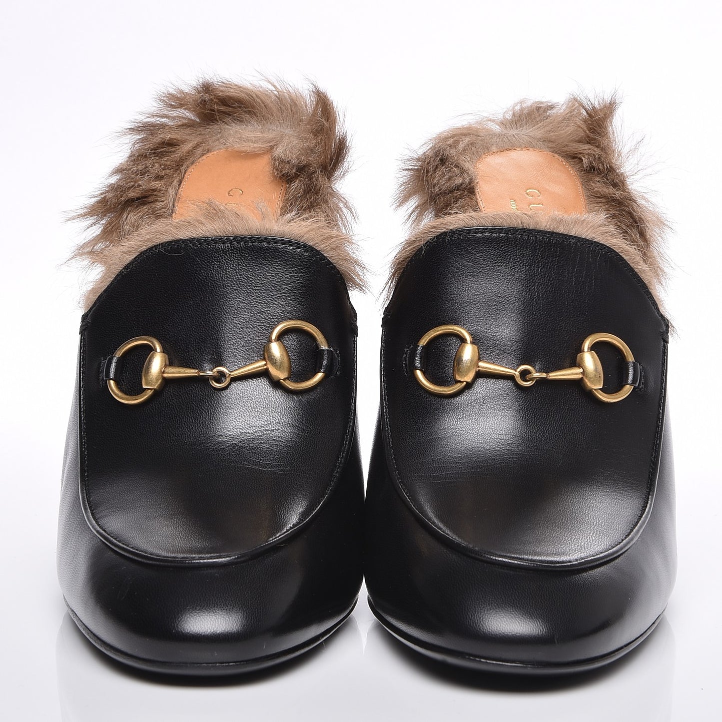 Malaga Kid Fur Princetown High Heel Mules 37.5 Black Naturale